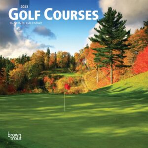 Golf Courses | 2023 7 x 14 Inch Monthly Mini Wall Calendar | BrownTrout | Club and Ball Sports Course