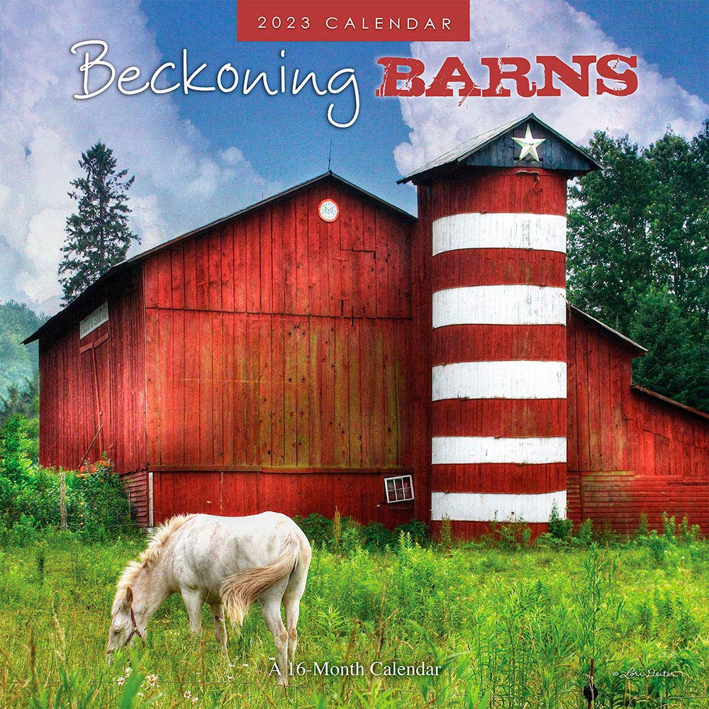 Beckoning Barns | 2023 12 x 24 Inch Monthly Square Wall Calendar | Featuring the Artwork and Photography of Lori Deiter | Hopper Studios | Rural Country Art