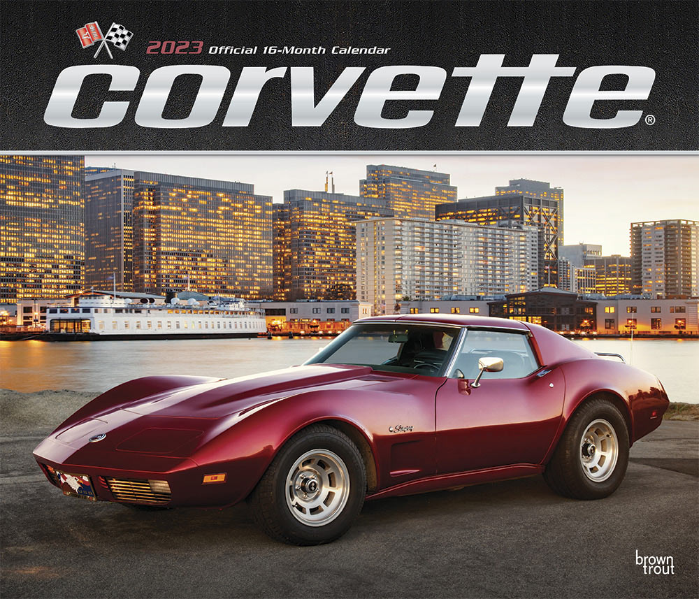 Corvette OFFICIAL | 2023 14 x 24 Inch Monthly Deluxe Wall Calendar | Foil Stamped Cover | BrownTrout | Chevrolet Motor Muscle Car