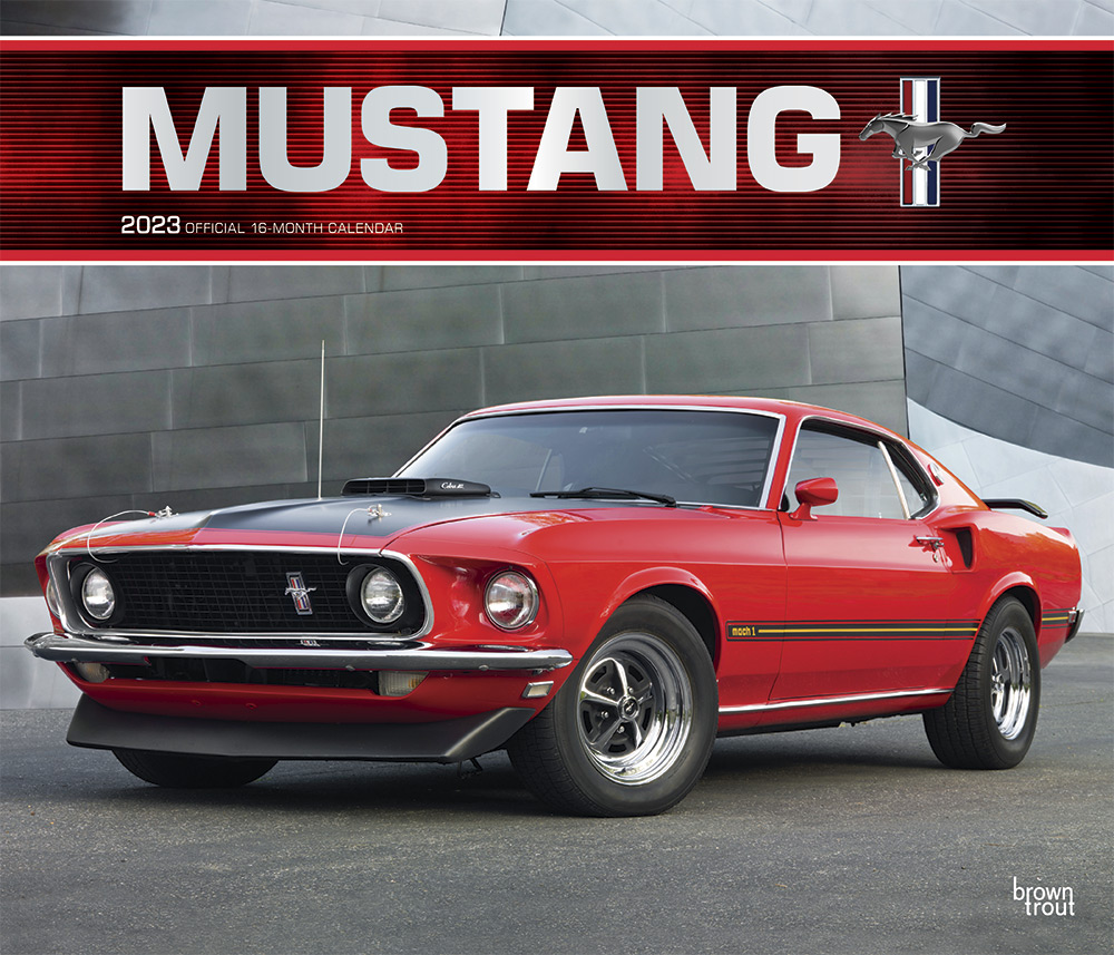 Mustang OFFICIAL | 2023 14 x 24 Inch Monthly Deluxe Wall Calendar | Foil Stamped Cover | BrownTrout | Ford Motor Muscle Car