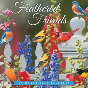 Feathered Friends | 2023 7 x 14 Inch Monthly Mini Wall Calendar | Hopper Studios | Wildlife Animals