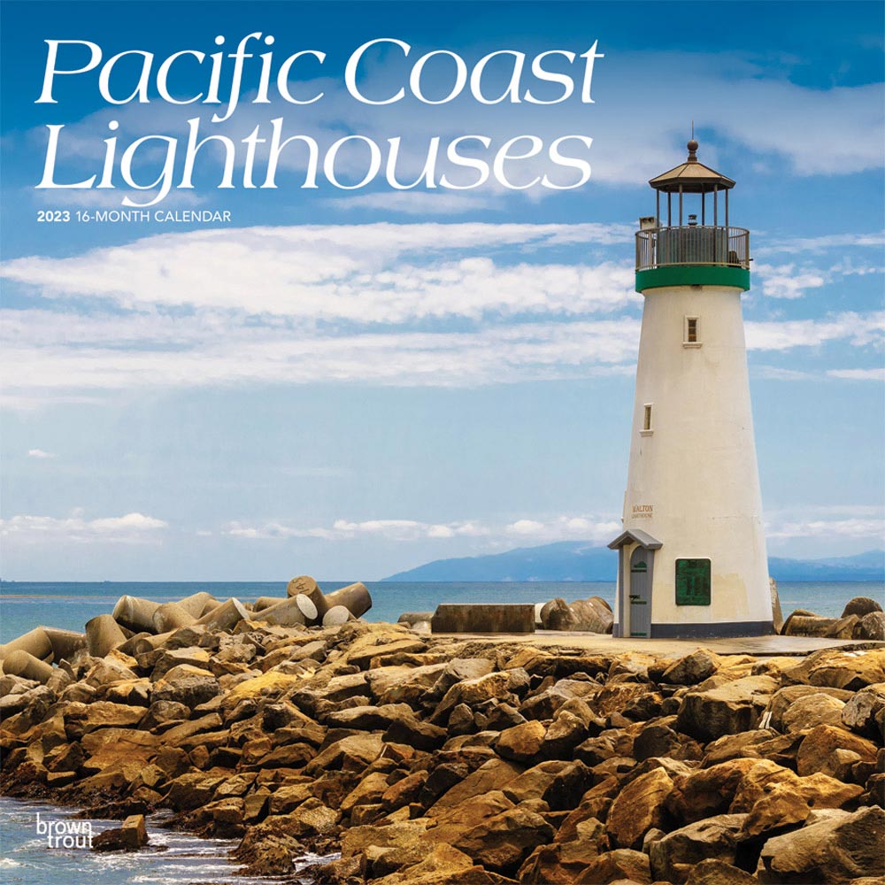 Pacific Coast Lighthouses | 2023 12 x 24 Inch Monthly Square Wall Calendar | BrownTrout | USA United States of America West Coast Scenic Nature