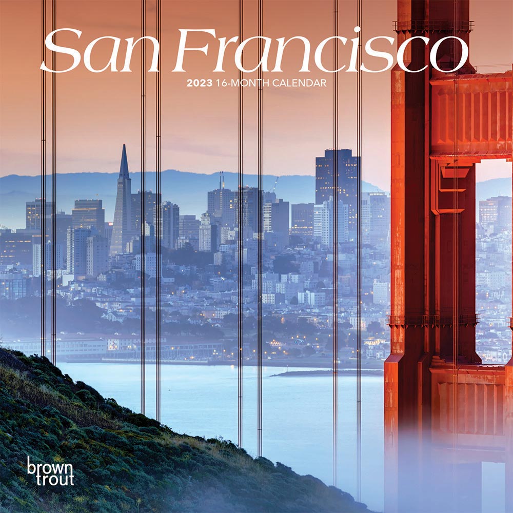 San Francisco | 2023 7 x 14 Inch Monthly Mini Wall Calendar | BrownTrout | USA United States of America California Pacific West City