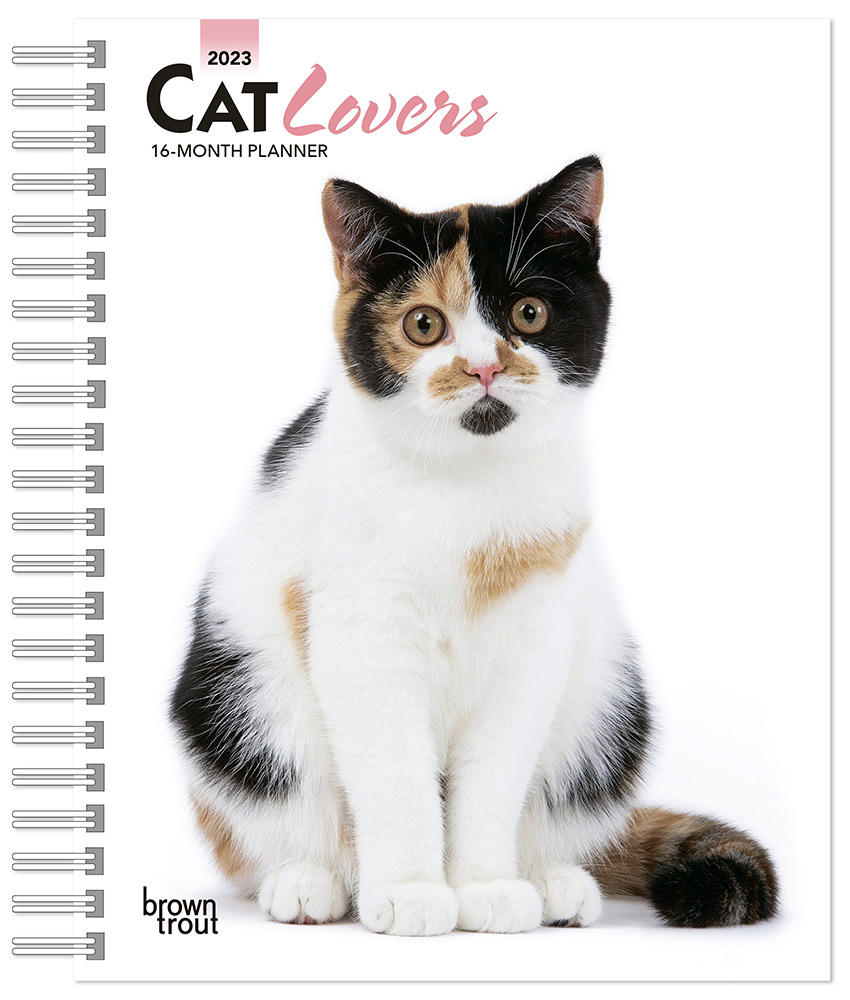 Cat Lovers | 2023 6 x 7.75 Inch Spiral-Bound Wire-O Weekly Engagement Planner Calendar | New Full-Color Image Every Week | BrownTrout | Animals Domestic Kittens Feline