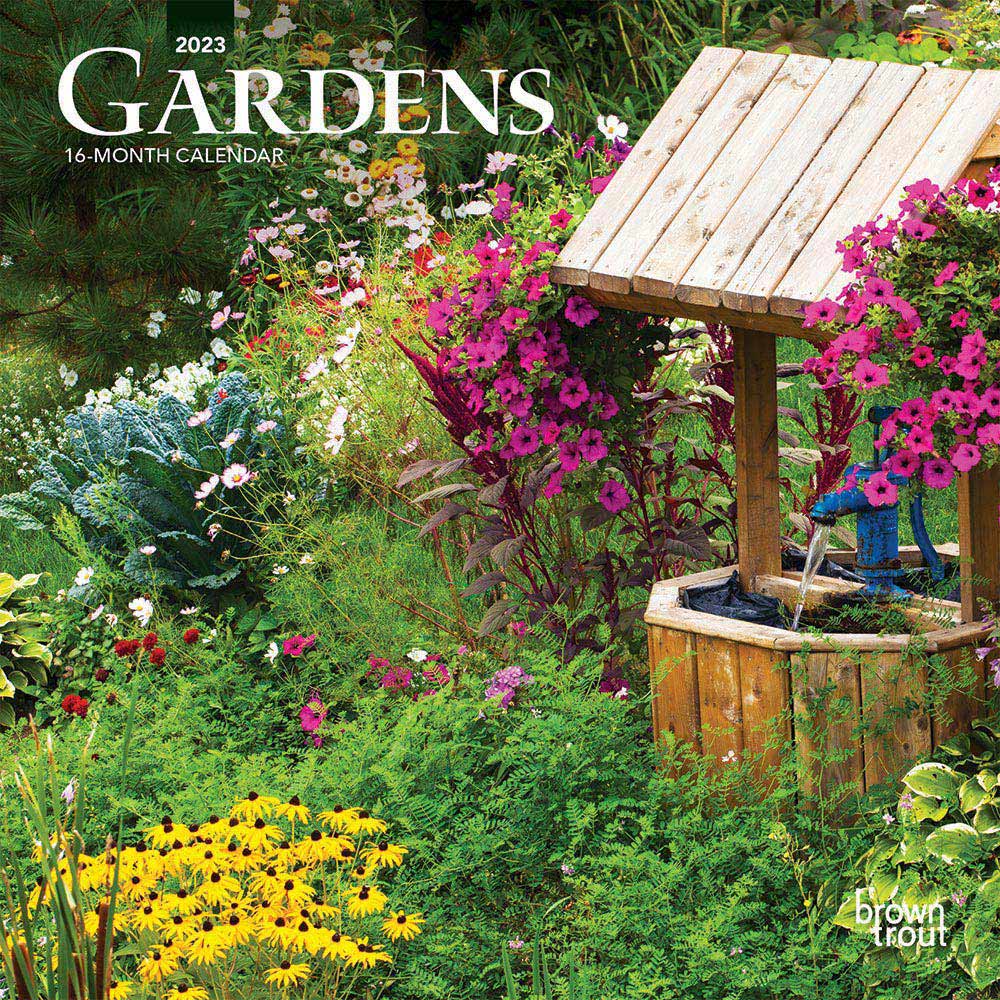 Gardens | 2023 7 x 14 Inch Monthly Mini Wall Calendar | BrownTrout | Gardening Outdoor Home