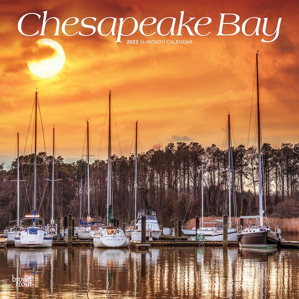 Chesapeake Bay | 2023 12 x 24 Inch Monthly Square Wall Calendar | BrownTrout | USA United States of America Scenic Nature Ocean Sea Coast