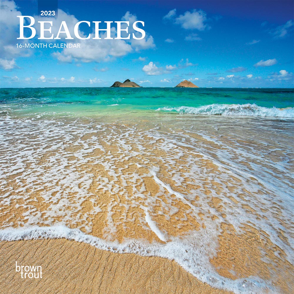 Beaches | 2023 7 x 14 Inch Monthly Mini Wall Calendar | BrownTrout | Travel Nature Tropical