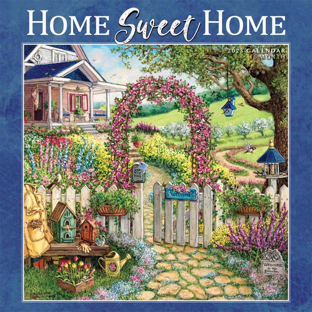Home Sweet Home | 2023 12 x 24 Inch Monthly Square Wall Calendar | Hopper Studios | Architecture Design