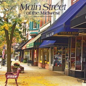 Main Street of the Midwest | 2023 12 x 24 Inch Monthly Square Wall Calendar | BrownTrout | USA United States of America Town Americana