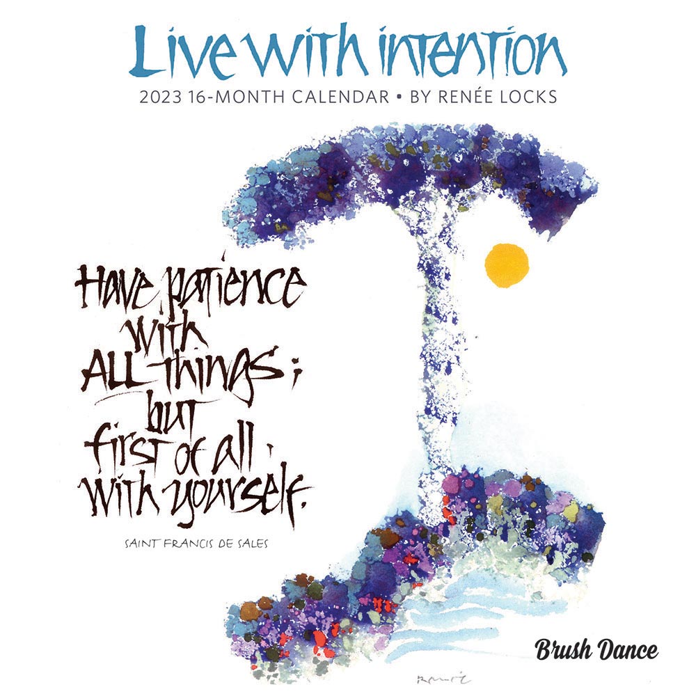 Live with Intention 2023 Mini Wall Calendar Brush Dance BrownTrout