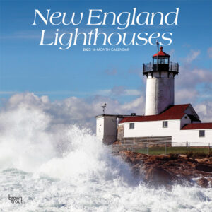 New England Lighthouses | 2023 12 x 24 Inch Monthly Square Wall Calendar | BrownTrout | USA United States of America East Coast Scenic Nature