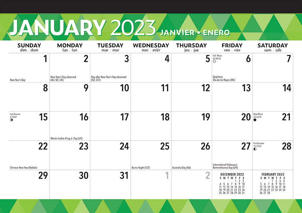 Large Print | 2023 17 x 12 Inch Monthly Desk Pad Calendar | BrownTrout | Easy to See Large Font