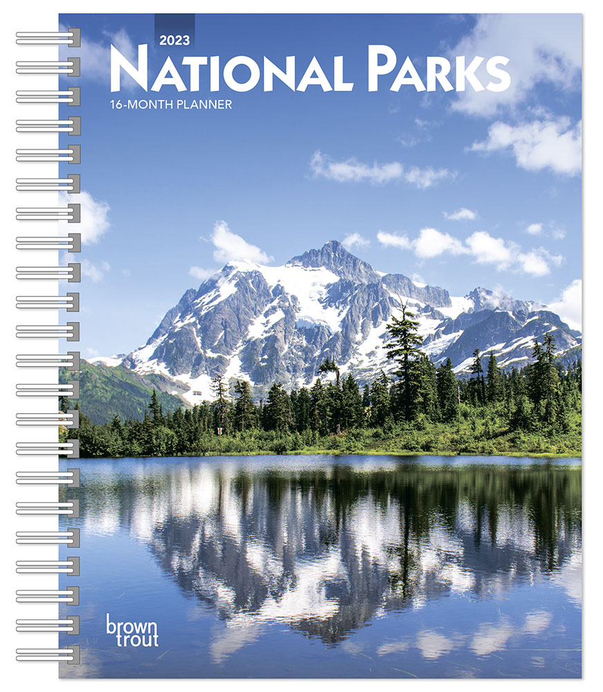 National Parks | 2023 6 x 7.75 Inch Spiral-Bound Wire-O Weekly Engagement Planner Calendar | New Full-Color Image Every Week | BrownTrout | Scenic Yosemite Yellowstone