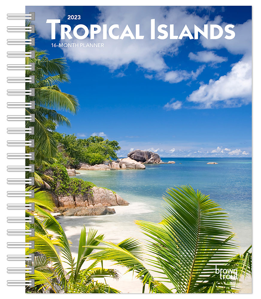 Tropical Islands | 2023 6 x 7.75 Inch Spiral-Bound Wire-O Weekly Engagement Planner Calendar | New Full-Color Image Every Week | BrownTrout | Scenic Travel Photography