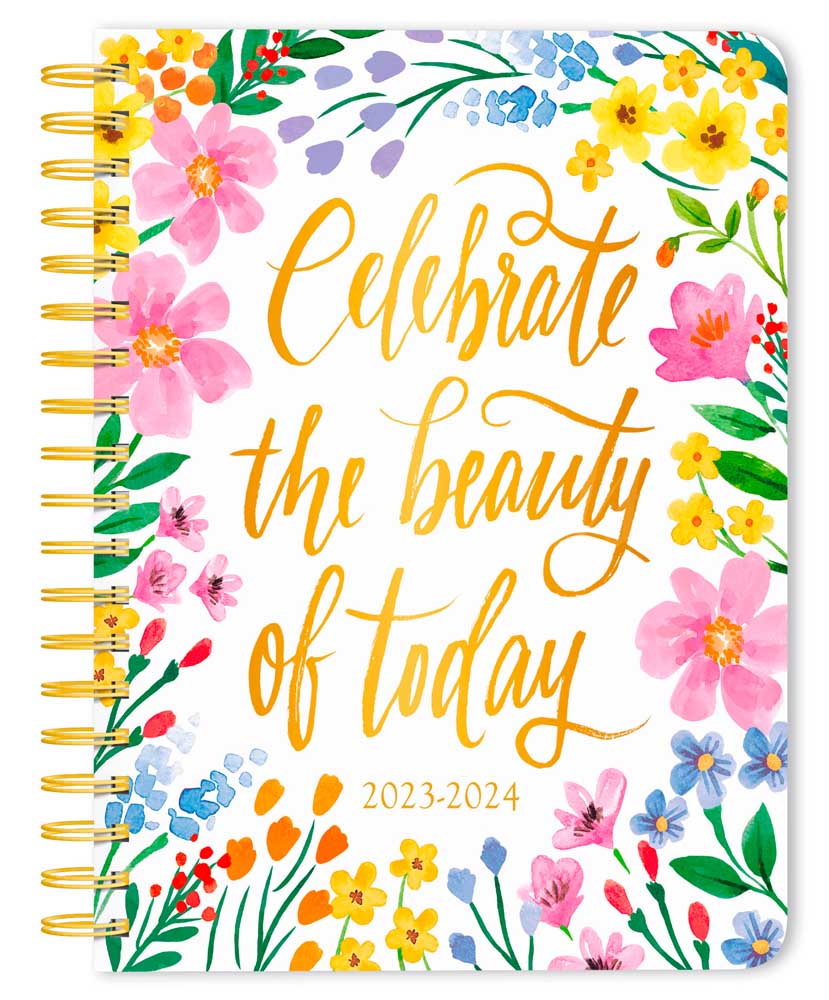 Bonnie Marcus | 2024 6 x 7.75 Inch 18 Months Weekly Desk Planner | Foil Stamped Cover | July 2023 - December 2024 | Plato | Fashion Designer Stationery