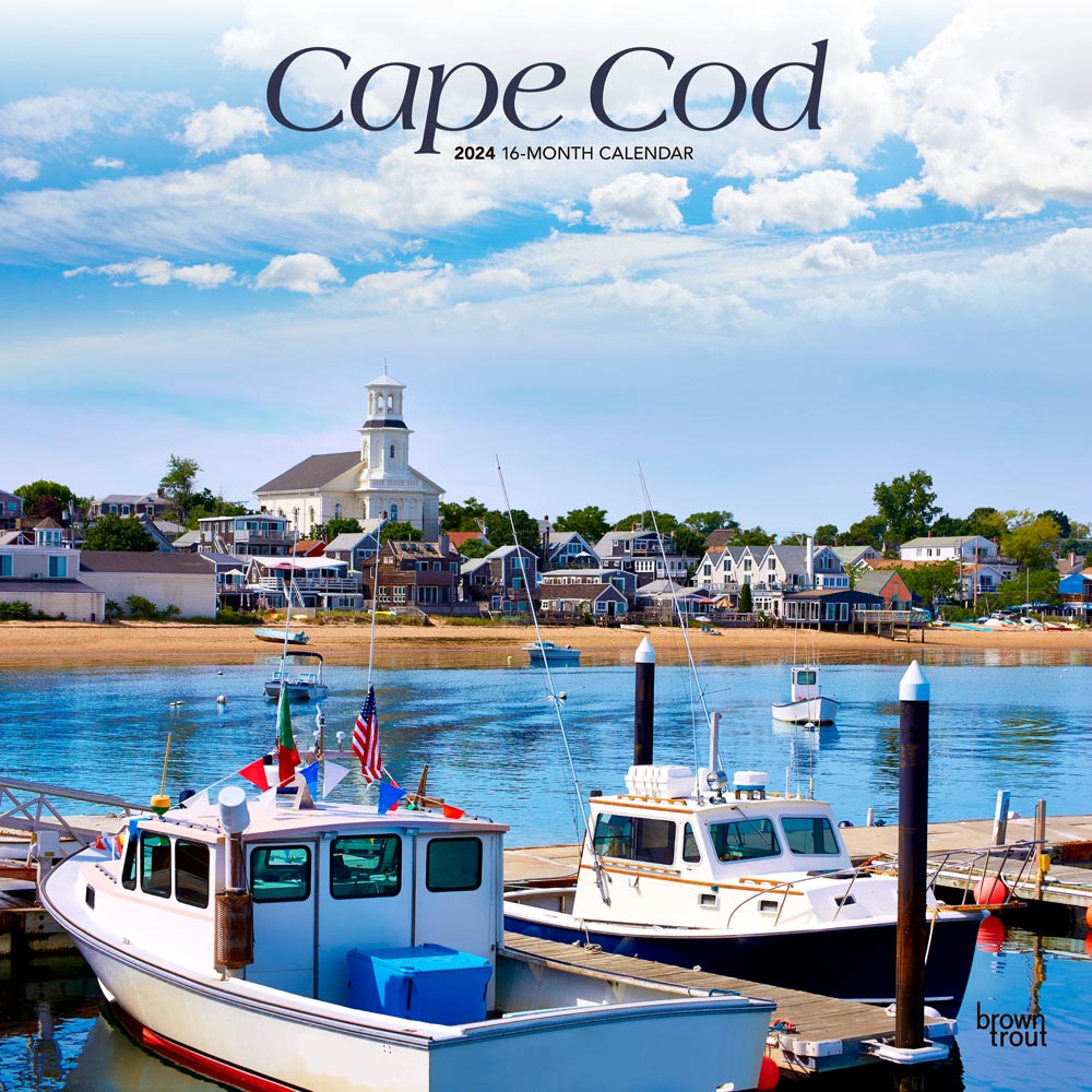 Cape Cod | 2024 12 x 24 Inch Monthly Square Wall Calendar | BrownTrout | Ocean Sea Coast Massachusetts