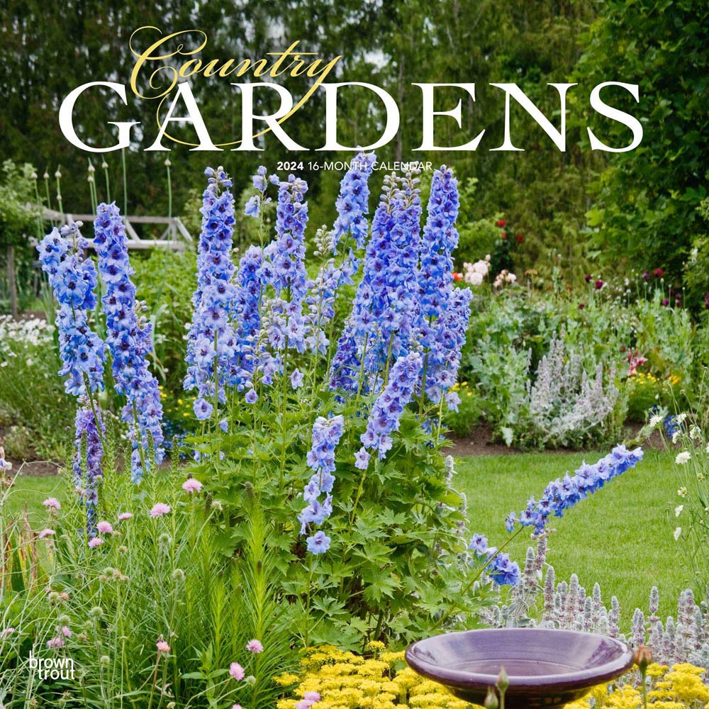Country Gardens | 2024 12 x 24 Inch Monthly Square Wall Calendar | BrownTrout | Gardening Outdoor Home Nature