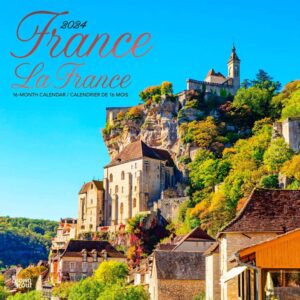 France | La France | 2024 12 x 24 Inch Monthly Square Wall Calendar | Foil Stamped Cover | English/French Bilingual | BrownTrout | Travel Europe Paris