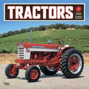 Tractors | 2024 12 x 24 Inch Monthly Square Wall Calendar | BrownTrout | Farm Rural Country