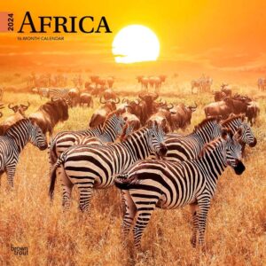 Africa | 2024 12 x 24 Inch Monthly Square Wall Calendar | BrownTrout | Travel Scenic Nature