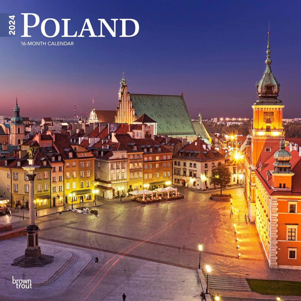 Poland | 2024 12 x 24 Inch Monthly Square Wall Calendar | BrownTrout | Travel Europe Warsaw