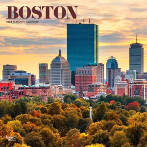 Boston | 2024 12 x 24 Inch Monthly Square Wall Calendar | BrownTrout | USA United States of America Massachusetts Northeast City