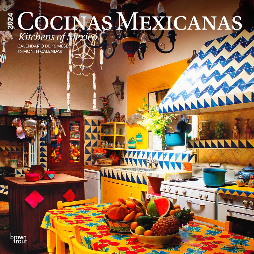 Cocinas Mexicanas | Kitchens of Mexico | 2024 12 x 24 Inch Monthly Square Wall Calendar | English/Spanish Bilingual | BrownTrout | Food Cuisine Cooking