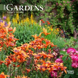 Gardens | 2024 7 x 14 Inch Monthly Mini Wall Calendar | BrownTrout | Gardening Outdoor Home