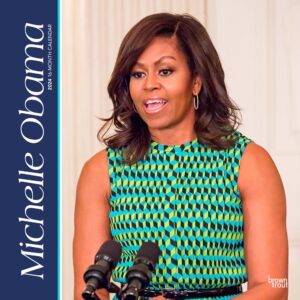 Michelle Obama | 2024 12 x 24 Inch Monthly Square Wall Calendar | BrownTrout | USA United States of America Famous Figure