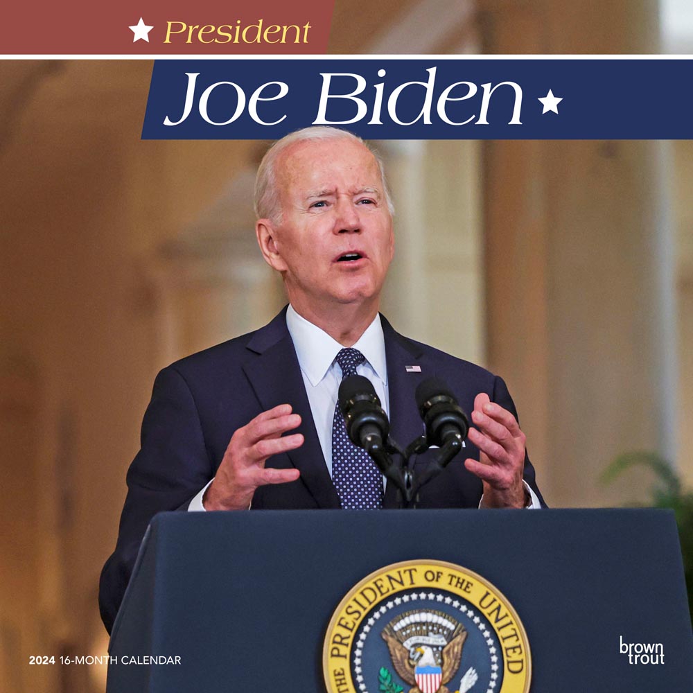 President Joe Biden | 2024 12 x 24 Inch Monthly Square Wall Calendar | BrownTrout | Democratic Party POTUS Politician