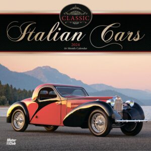 Classic Italian Cars OFFICIAL | 2024 12 x 24 Inch Monthly Square Wall Calendar | Motor Club | Automotive Maserati Fiat Ferrari