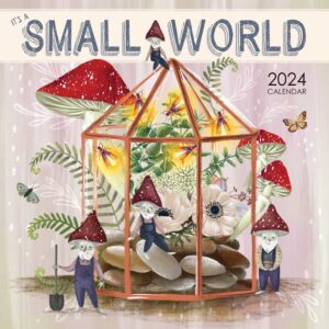 It's a Small World | 2024 12 x 24 Inch Monthly Square Wall Calendar | Hopper Studios | Architecture Drawings Castle