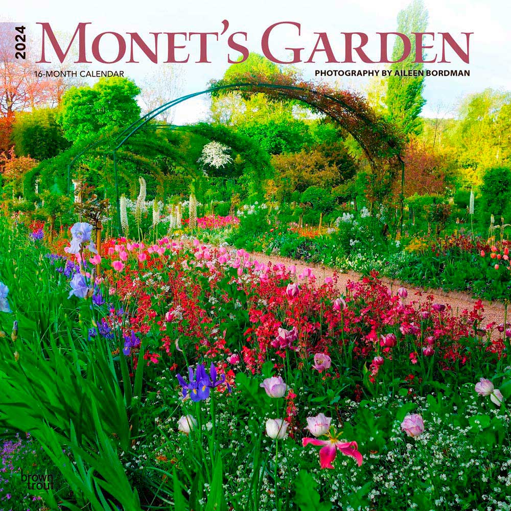 Monet's Garden | 2024 12 x 24 Inch Monthly Square Wall Calendar | BrownTrout | Impressionism Artist Outdoor