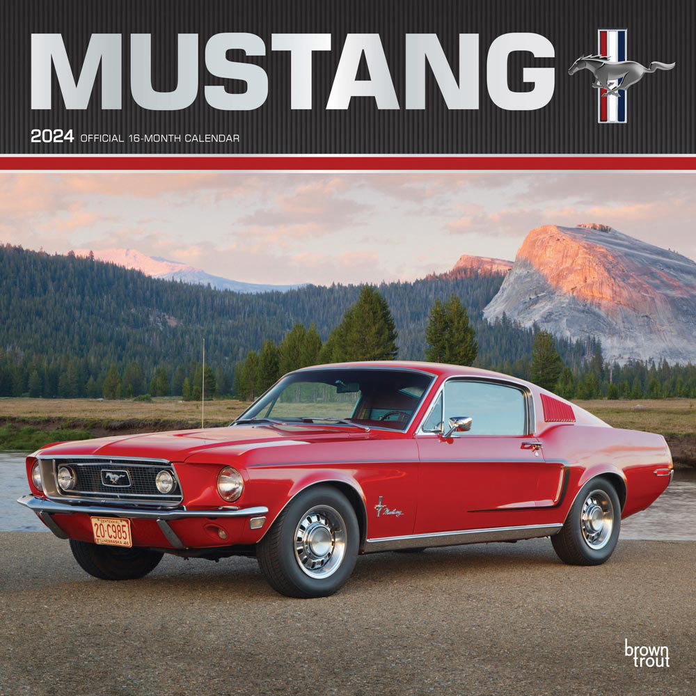Mustang OFFICIAL | 2024 12 x 24 Inch Monthly Square Wall Calendar | Foil Stamped Cover | BrownTrout | Ford Motor Muscle Car