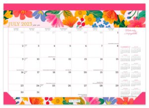 Bonnie Marcus | 2024 15.5 x 11 Inch 18 Months Monthly Desk Pad Calendar | July 2023 - December 2024 | Plato | Fashion Designer Stationery