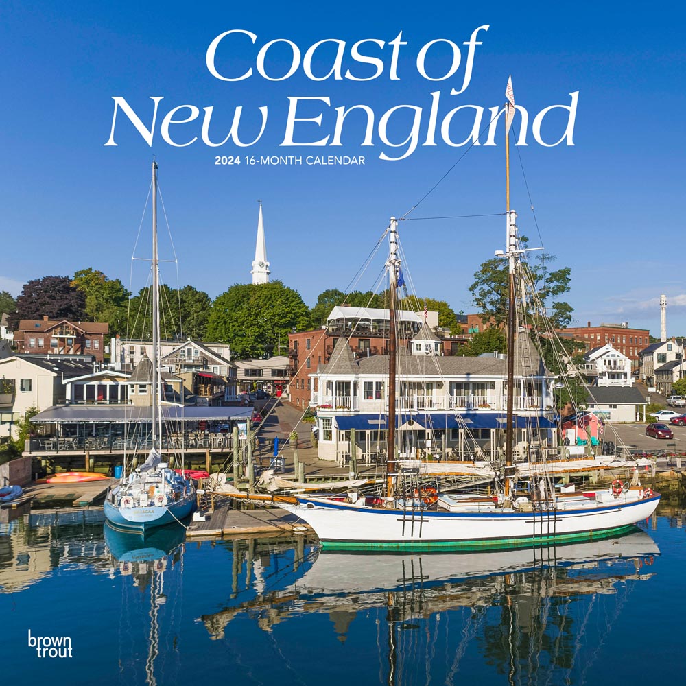 Coast of New England | 2024 12 x 24 Inch Monthly Square Wall Calendar | BrownTrout | USA United States of America Scenic Nature Ocean Sea Coast