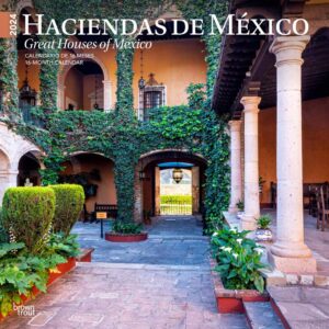 Haciendas de Mexico | Great Houses of Mexico | 2024 12 x 24 Inch Monthly Square Wall Calendar | English/Spanish Bilingual | BrownTrout | Architecture Traditional Latifundium