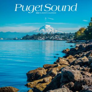 Puget Sound | 2024 12 x 24 Inch Monthly Square Wall Calendar | BrownTrout | Scenic Photography Travel Nature