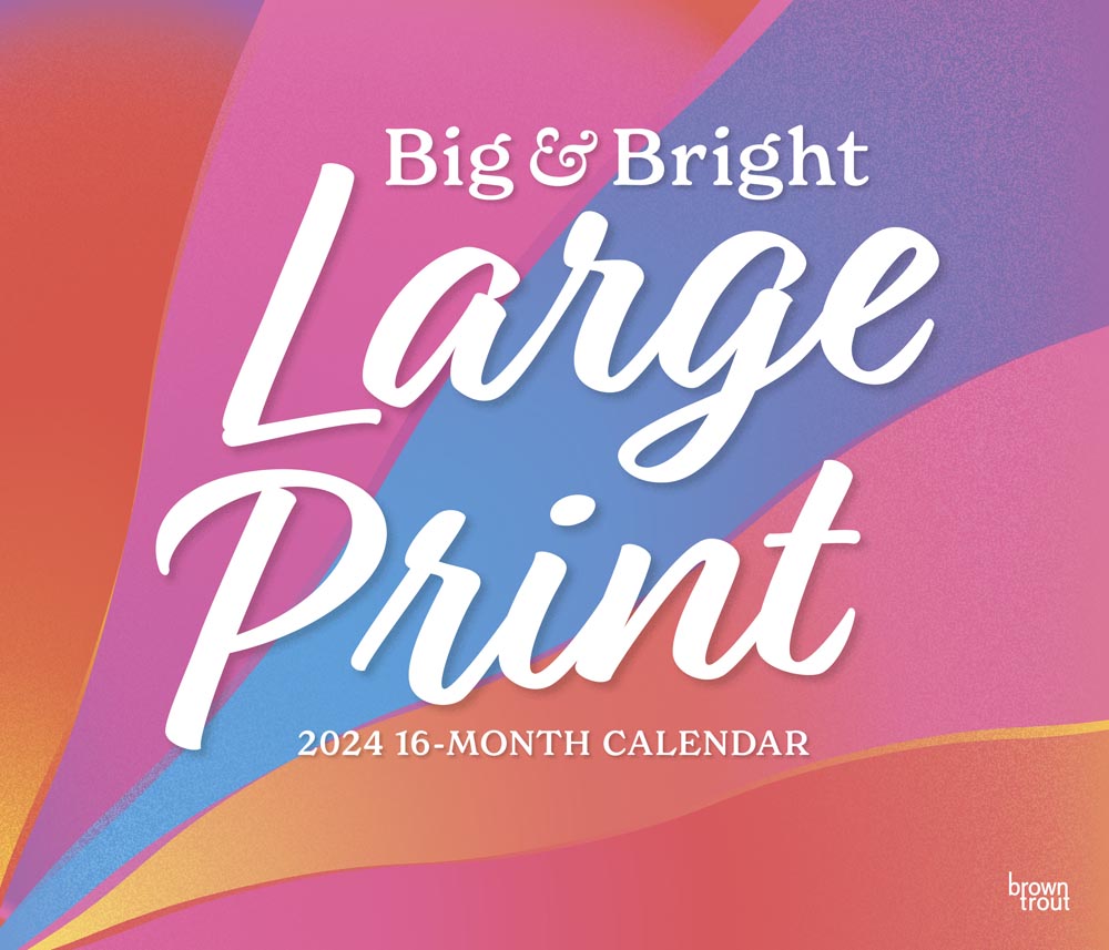 Big & Bright Large Print | 2024 14 x 24 Inch Monthly Deluxe Wall Calendar | Matte Paper | BrownTrout | Easy to See Large Font
