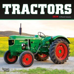 Tractors | 2024 7 x 14 Inch Monthly Mini Wall Calendar | BrownTrout | Farm Rural Country Machinery