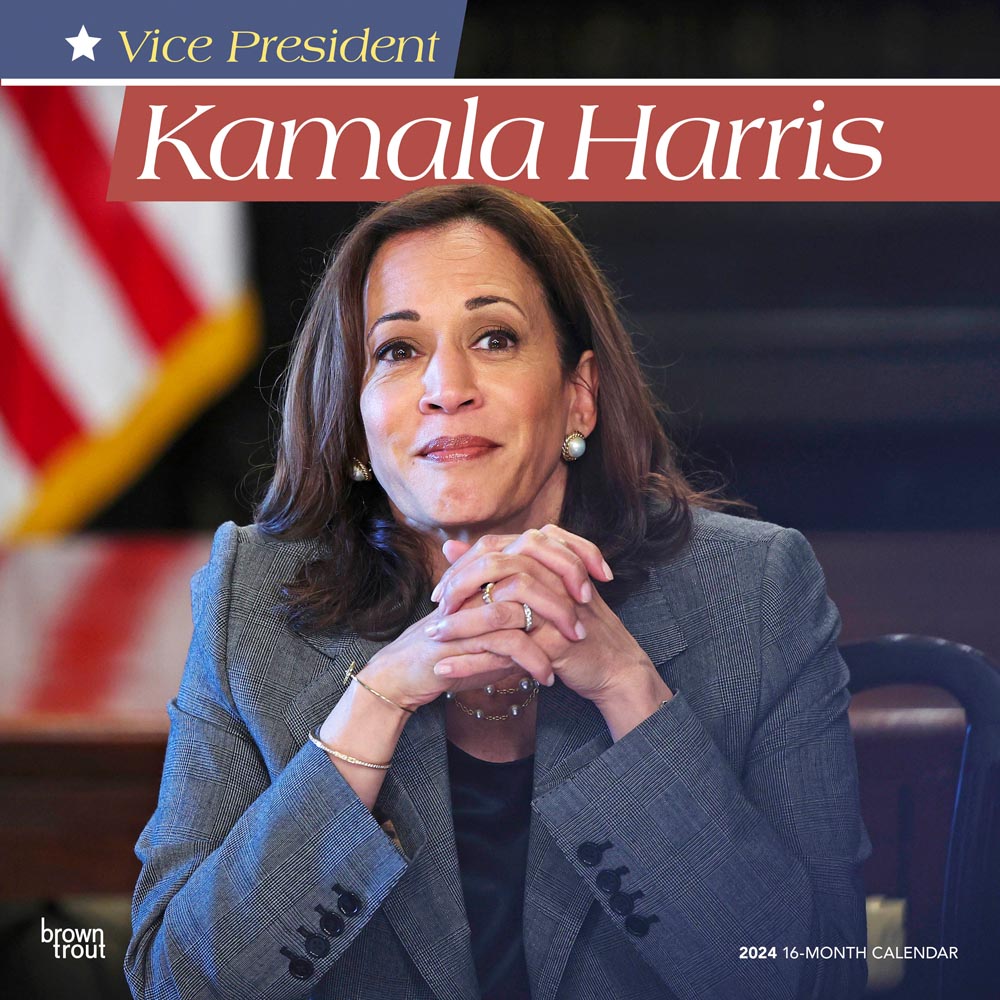 Vice President Kamala Harris | 2024 12 x 24 Inch Monthly Square Wall Calendar | BrownTrout | Democratic Party VP Politician Senate