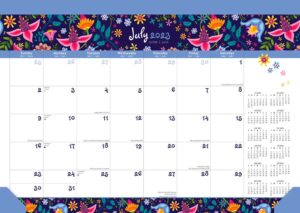 Floral Splendor | 2024 15.5 x 11 Inch 18 Months Monthly Desk Pad | July 2023 - December 2024 | StarGifts | Planning Stationery