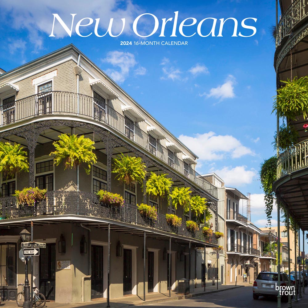 New Orleans | 2024 12 x 24 Inch Monthly Square Wall Calendar | BrownTrout | USA United States of America Louisiana Southeast City