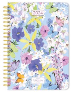 House of Turnowsky Flower Shop Two | 2024 6 x 7.75 Inch Weekly Desk Planner | Foil Stamped Cover | BrownTrout | Stationery Elegant Exclusive