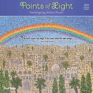 Points of Light | 2024 12 x 24 Inch Monthly Square Wall Calendar | Brush Dance | Paintings Impressionism Arthur Poulin