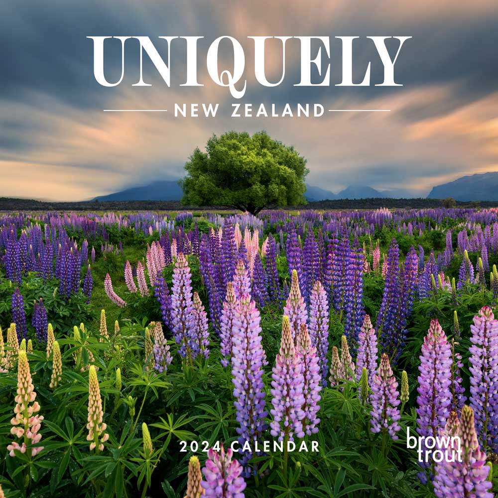 Uniquely New Zealand | 2024 12 x 24 Inch Monthly Square Wall Calendar | BrownTrout | Travel Scenic Oceania Photography