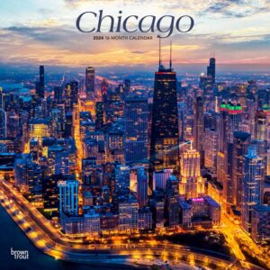 Chicago | 2024 12 x 24 Inch Monthly Square Wall Calendar | BrownTrout | USA United States of America Illinois Midwest City