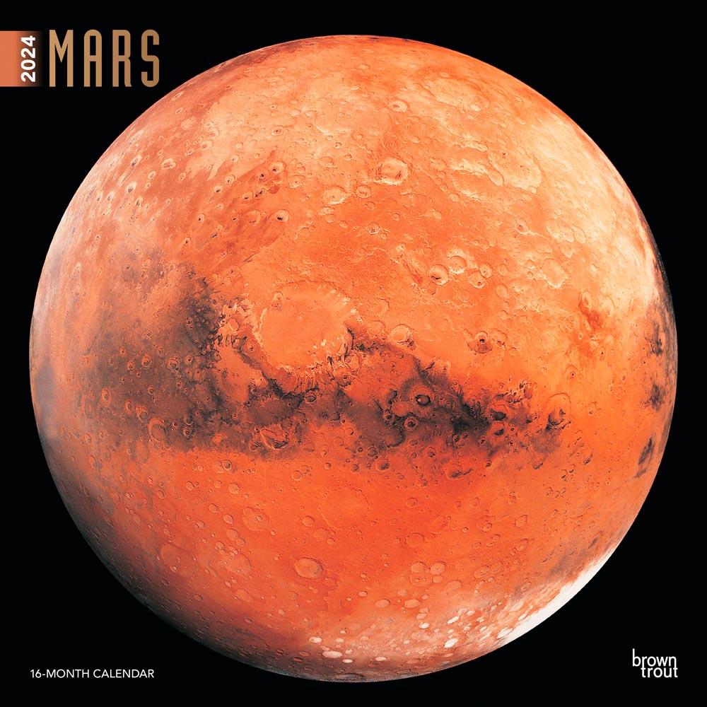 Mars | 2024 12 x 24 Inch Monthly Square Wall Calendar | Foil Stamped Cover | BrownTrout | Astronomy Rover Space Exploration