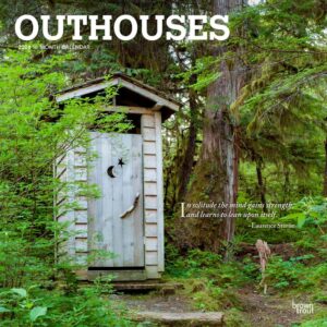 Outhouses | 2024 12 x 24 Inch Monthly Square Wall Calendar | BrownTrout | Toilette Latrine Bog Humor