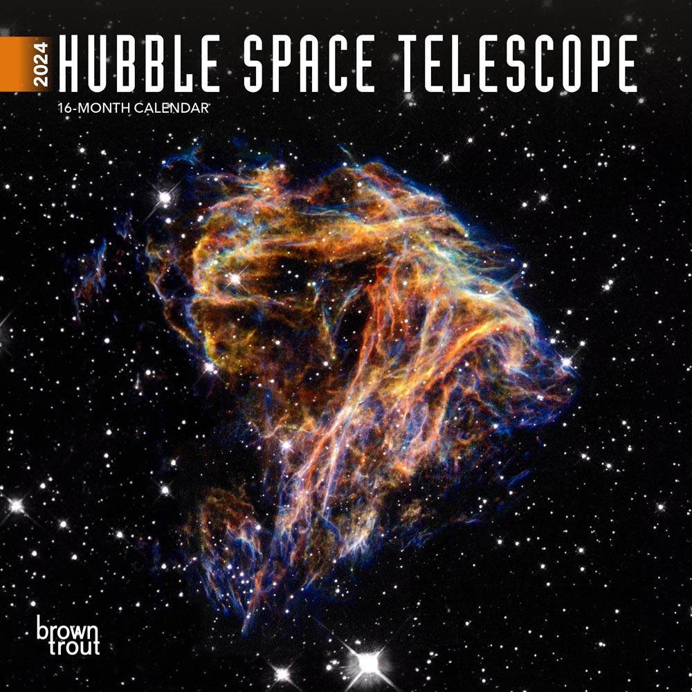 Hubble Space Telescope | 2024 7 x 14 Inch Monthly Mini Wall Calendar | BrownTrout | Science Astronomy Technology